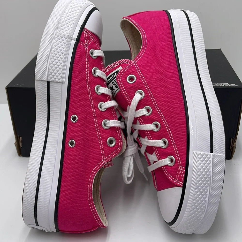 Converse WMNS CTAS LIFT OX CERISE PINK/WHITE/BLACK A11539F Platforms Sneakers